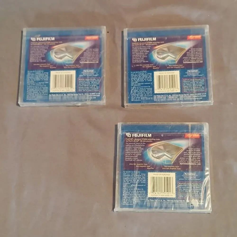 NEW FUJIFILM ZIP 100 DISK IBM & MAC Formatted - 100MB - PACK OF 3
